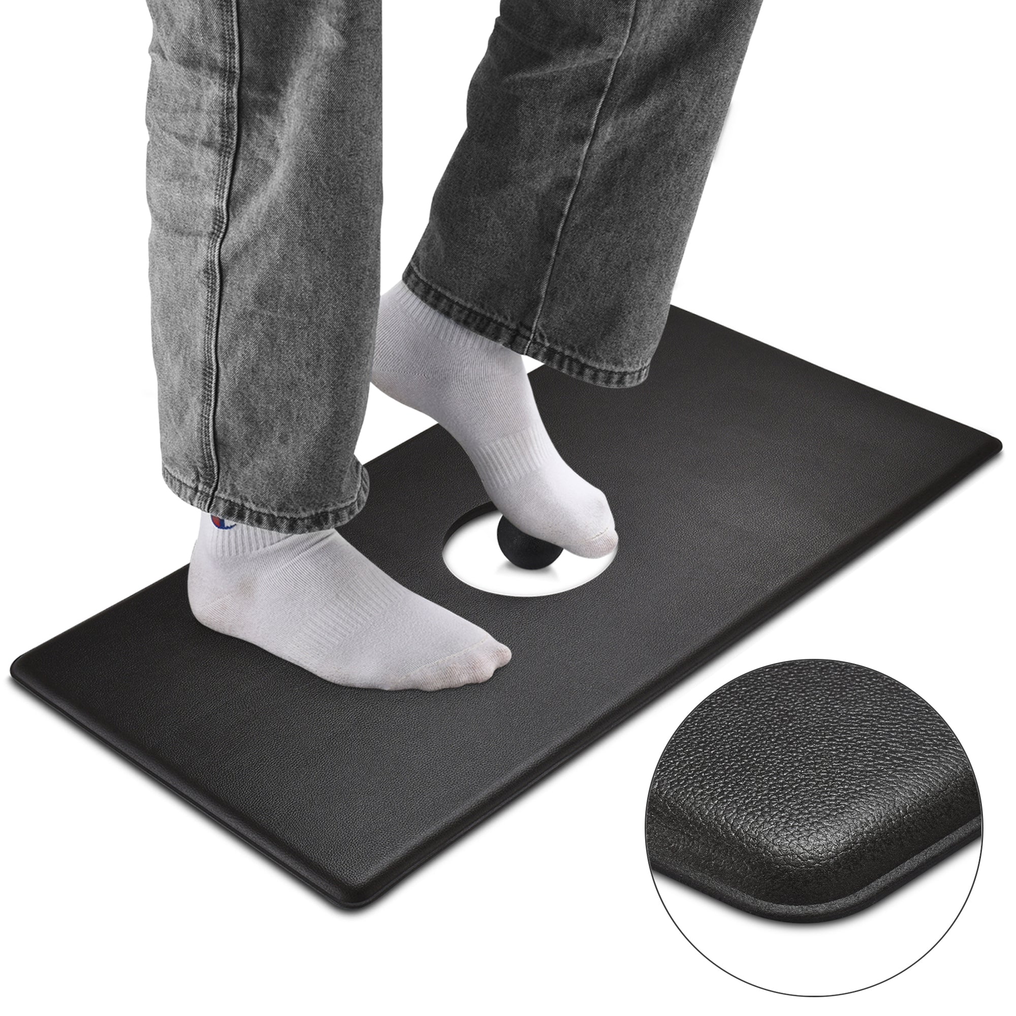 Costway Anti Fatigue Standing Desk Mat w/ Massage Roller Ball Foot Massage  Points Office