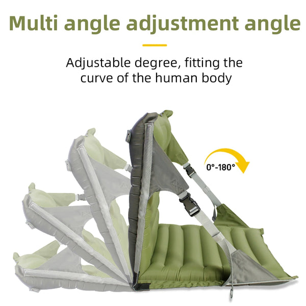 New Portable Angle Adjustable Camping Chair Pad Folding Cushion Ultralight Backrest Seat Inflatable Mattress Outdoor Hiking