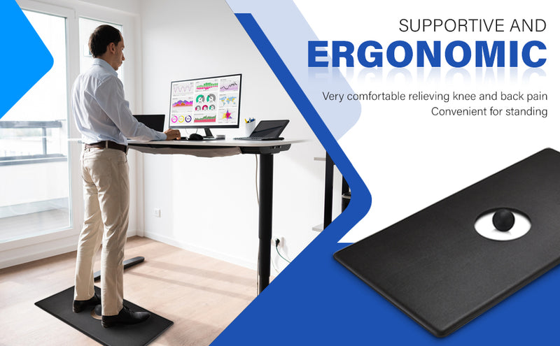 Costway Anti Fatigue Standing Desk Mat w/ Massage Roller Ball Foot Massage  Points Office